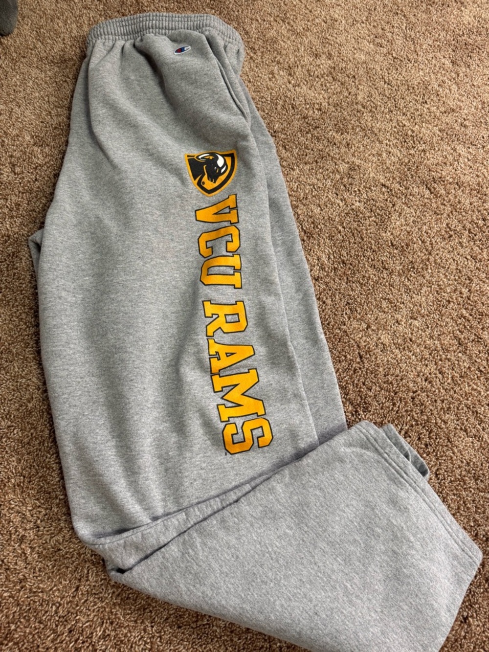 Mens Champion Gray VCU Rams Sweatpants size large